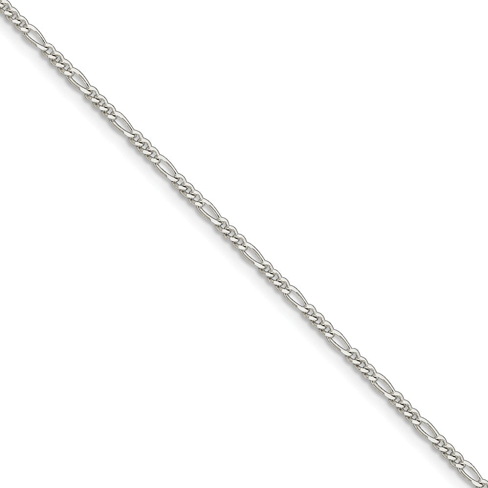 Sterling Silver 2mm Diamond Cut and Polished Figaro Anklet, 9 Inch, Item A8425-09 by The Black Bow Jewelry Co.