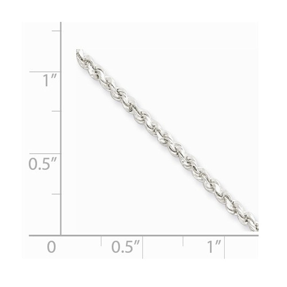 Alternate view of the Sterling Silver Adjustable Diamond-Cut Rope Anklet, 9 Inch by The Black Bow Jewelry Co.