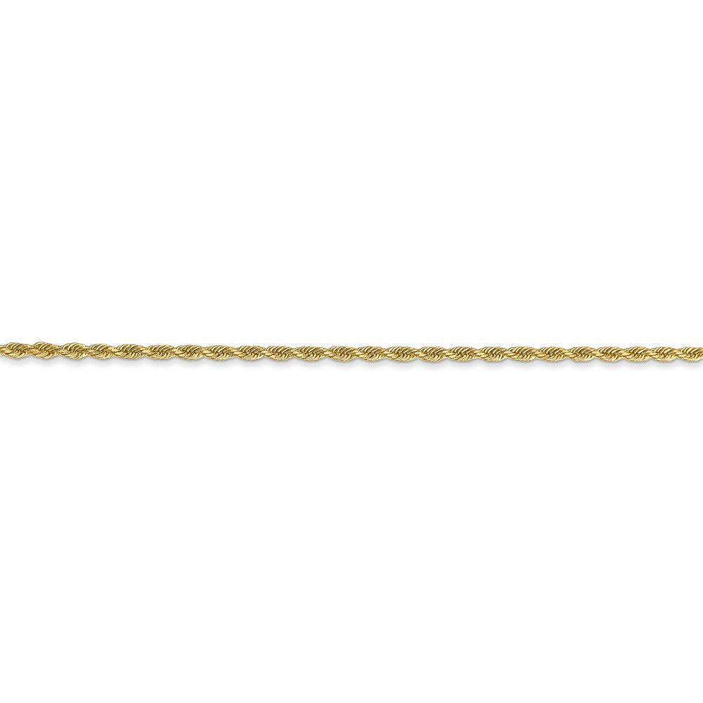 Alternate view of the 14k Yellow Gold 1.5mm Diamond Cut Rope Chain Anklet by The Black Bow Jewelry Co.