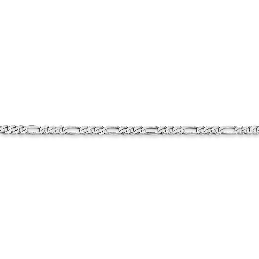 Alternate view of the 14k White Gold 2.25mm Flat Figaro Chain Anklet by The Black Bow Jewelry Co.