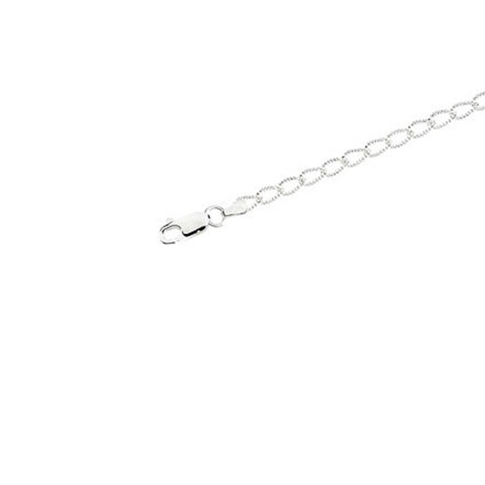 Sterling Silver 3mm Fancy Curb Chain Anklet, 9.5 Inch, Item A8566 by The Black Bow Jewelry Co.