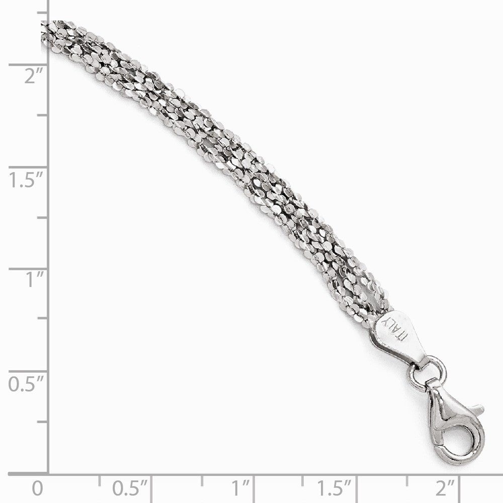 Alternate view of the Sterling Silver 4mm Textured Three Strand Anklet, 9-10 Inch by The Black Bow Jewelry Co.