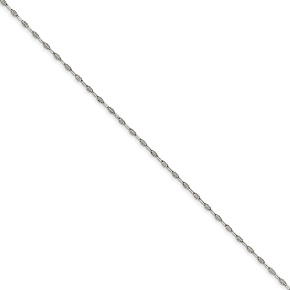 Stainless Steel 2.5mm Polished Fancy Cable Link Anklet, 9.5 Inch, Item A8597 by The Black Bow Jewelry Co.