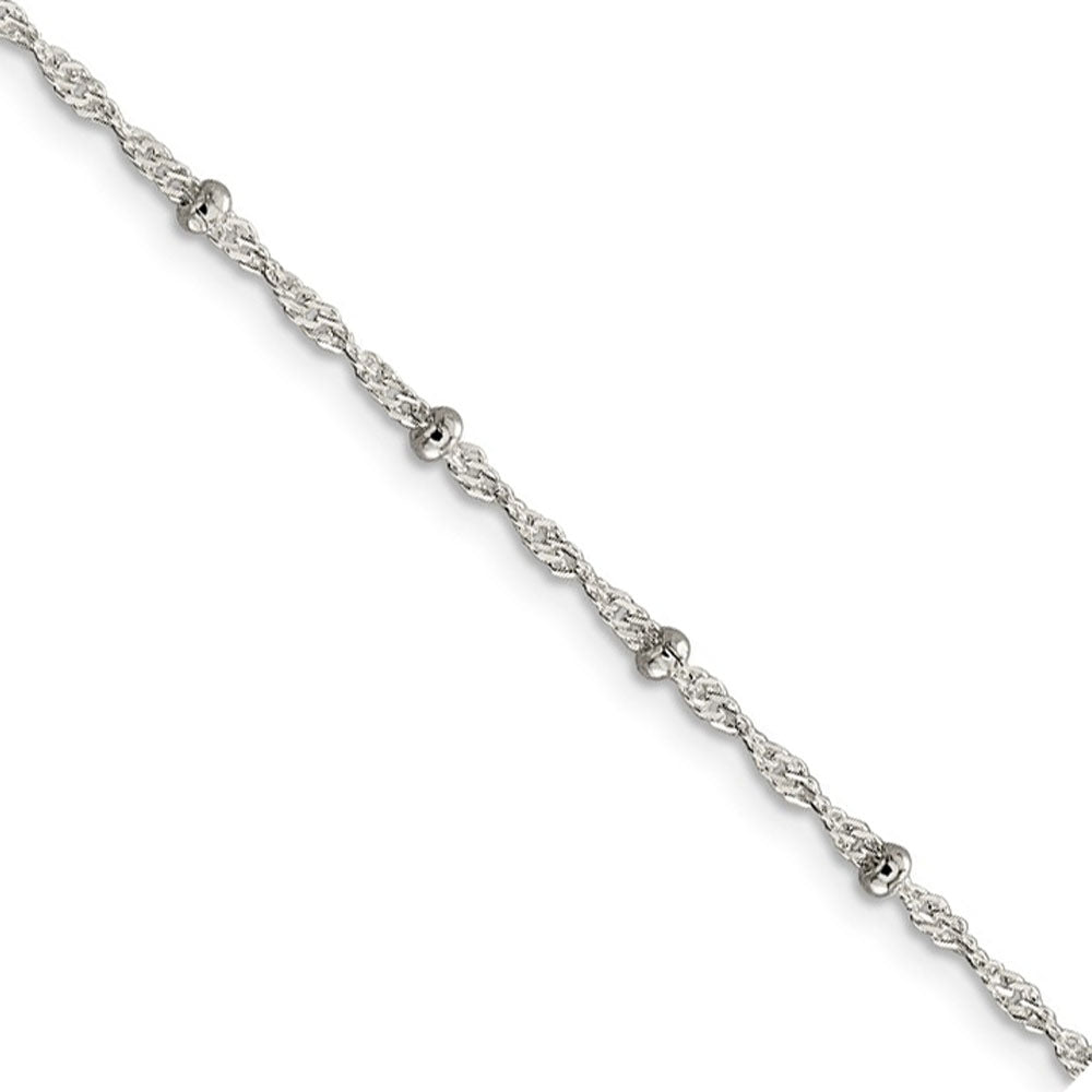 Black Bow Jewelry Company 1 mm, Sterling Silver, Cable Chain Anklet - 10 inch by The Black Bow Jewelry Co.