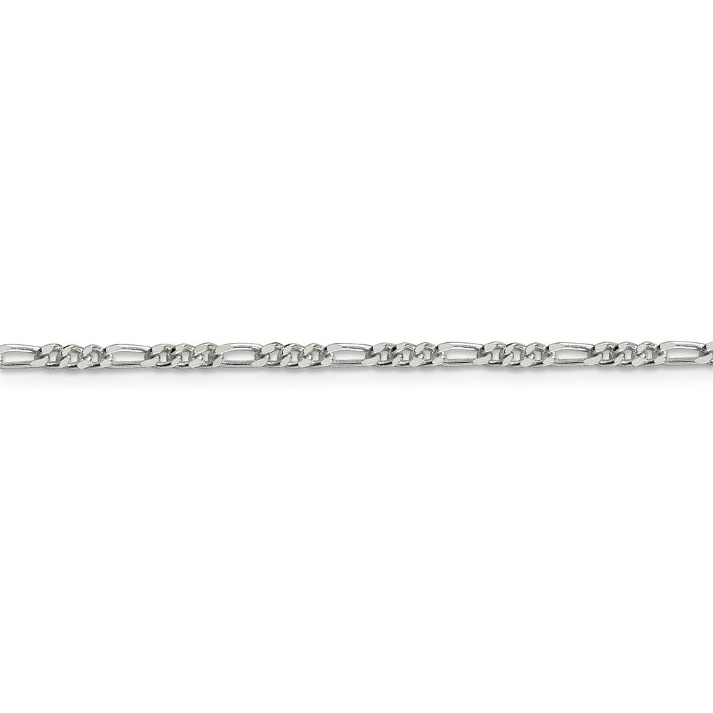 Alternate view of the Sterling Silver 2.5mm Solid Figaro Chain Anklet by The Black Bow Jewelry Co.