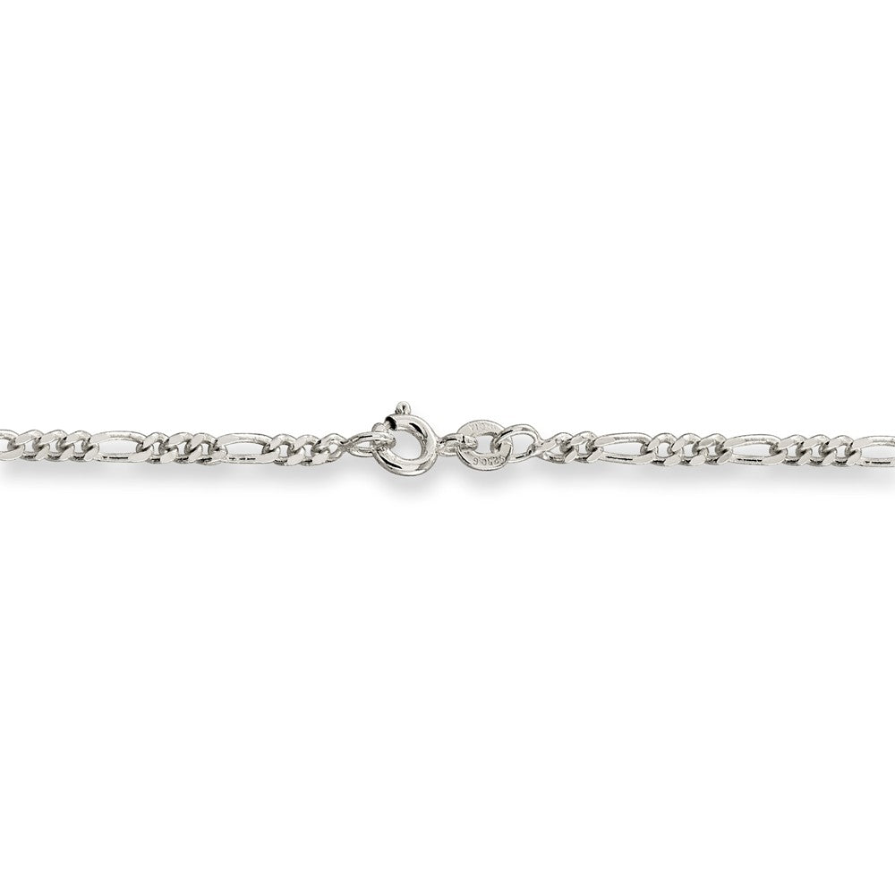 Alternate view of the Sterling Silver 2.5mm Solid Figaro Chain Anklet by The Black Bow Jewelry Co.