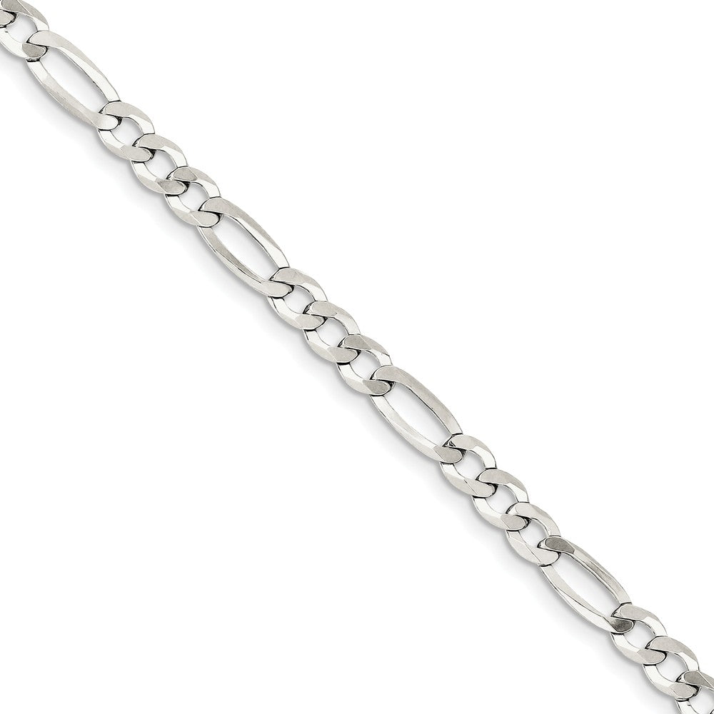 Sterling Silver 5.5mm Flat Figaro Chain Bracelet And Anklet, 9 Inch, Item A8610 by The Black Bow Jewelry Co.