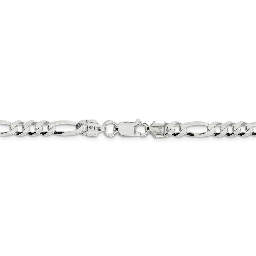 Alternate view of the Sterling Silver 5.5mm Flat Figaro Chain Bracelet And Anklet, 9 Inch by The Black Bow Jewelry Co.