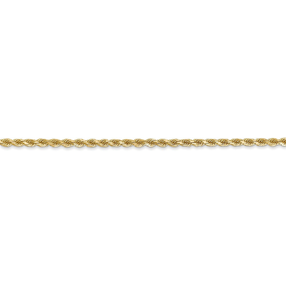 Alternate view of the 14k Yellow Gold, 2mm Diamond Cut Rope Chain Anklet by The Black Bow Jewelry Co.