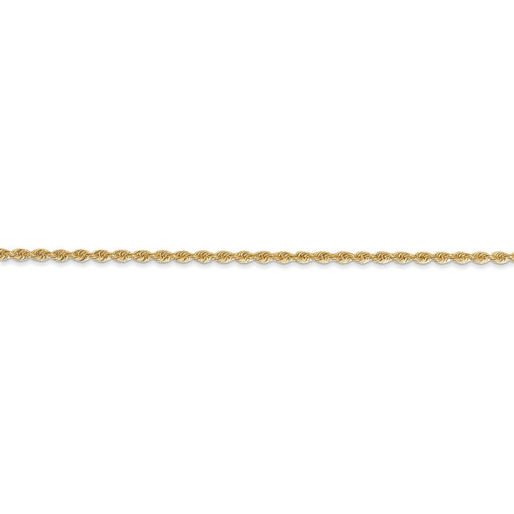 Alternate view of the 14k Yellow Gold Handmade 1.5mm Rope Chain Anklet by The Black Bow Jewelry Co.