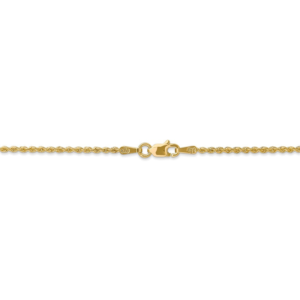 Alternate view of the 14k Yellow Gold Handmade 1.5mm Rope Chain Anklet by The Black Bow Jewelry Co.