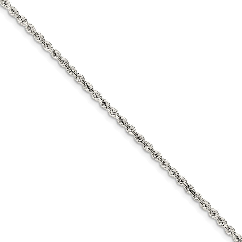 Sterling Silver 2.5mm Solid Rope Chain Anklet, Item A8622-A by The Black Bow Jewelry Co.