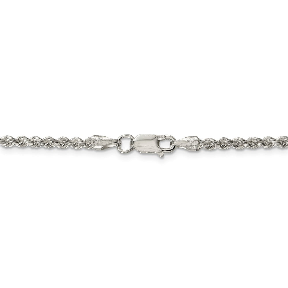 Alternate view of the Sterling Silver 2.5mm Solid Rope Chain Anklet by The Black Bow Jewelry Co.