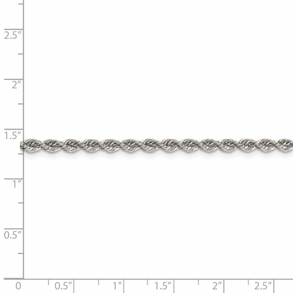 Alternate view of the Sterling Silver 3mm Solid Rope Chain Anklet by The Black Bow Jewelry Co.