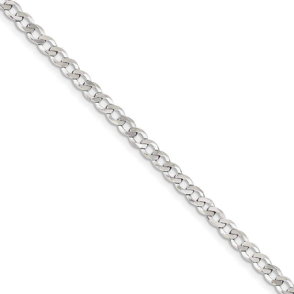 Sterling Silver 4.5mm Solid Flat Curb Chain Bracelet And Anklet, 9 In, Item A8626 by The Black Bow Jewelry Co.