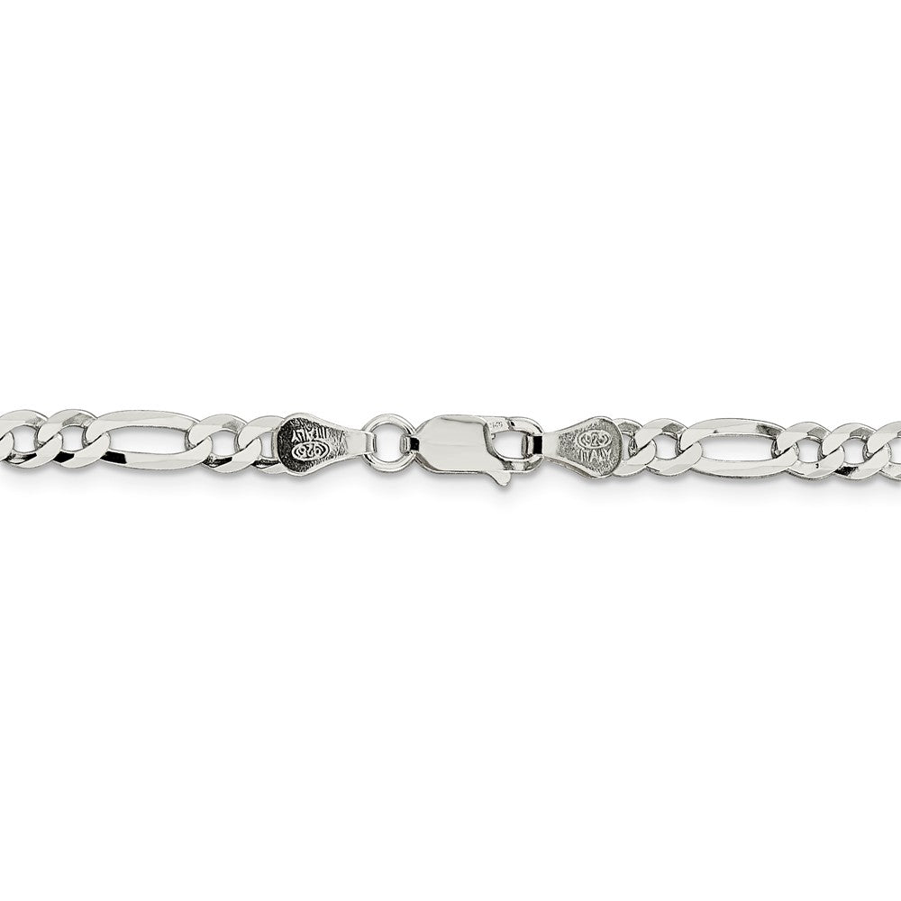 Alternate view of the Sterling Silver 4.5mm Flat Figaro Chain Bracelet And Anklet, 9 Inch by The Black Bow Jewelry Co.