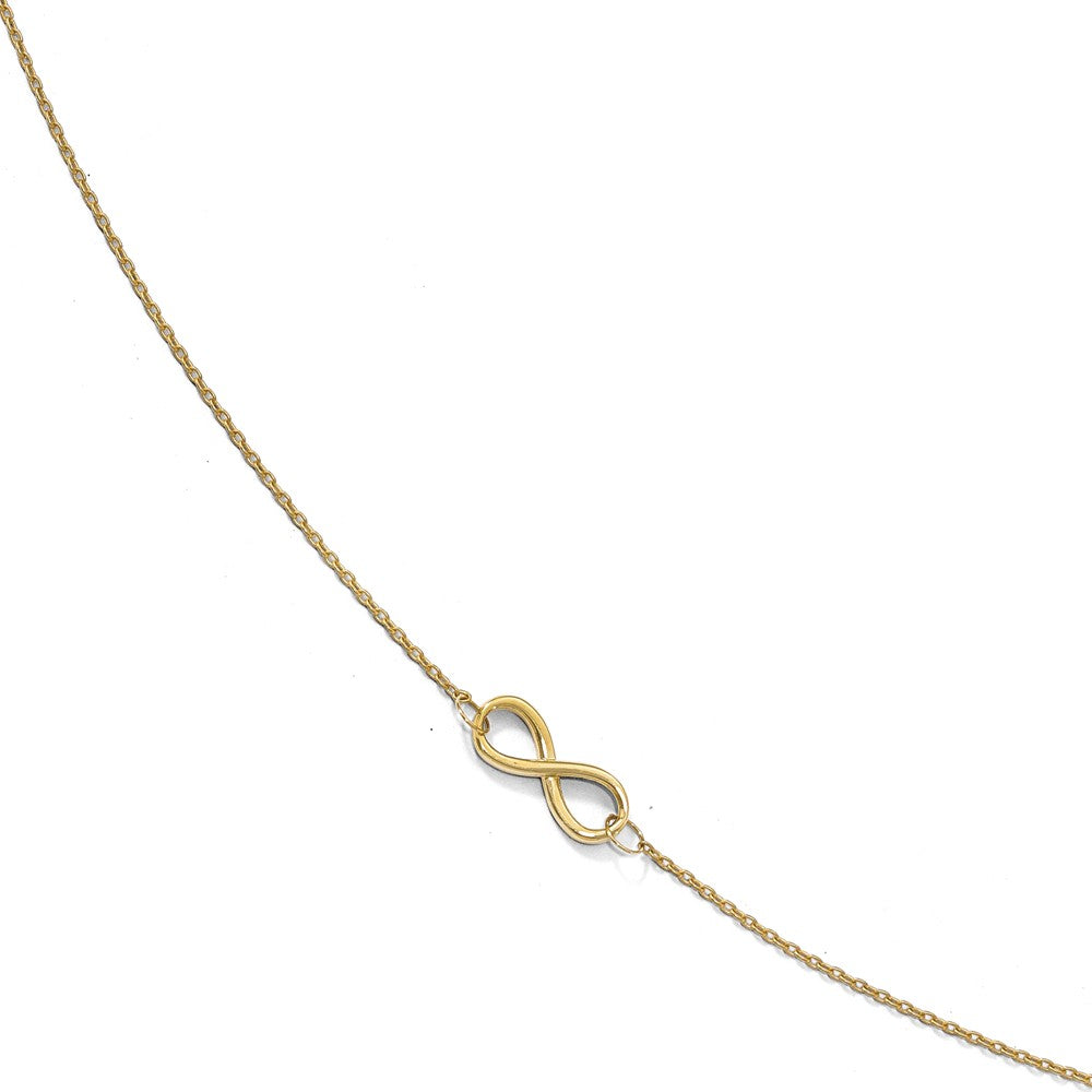 10k Yellow Gold Polished Infinity Station Anklet, 9-10 Inch, Item A8691 by The Black Bow Jewelry Co.