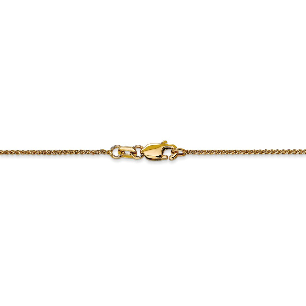 Alternate view of the 14k Yellow Gold 1mm Solid Diamond-Cut Spiga Chain Anklet by The Black Bow Jewelry Co.
