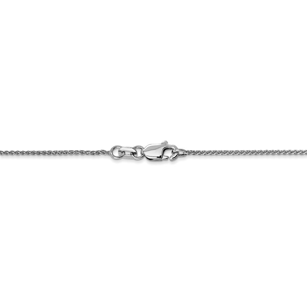 Alternate view of the 14K White Gold 1mm Solid Diamond-Cut Spiga Chain Anklet by The Black Bow Jewelry Co.