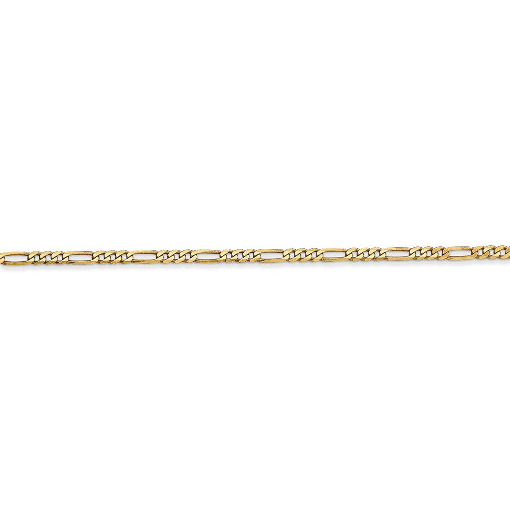 Alternate view of the 14k Yellow Gold 1.8mm Flat Figaro Chain Anklet by The Black Bow Jewelry Co.