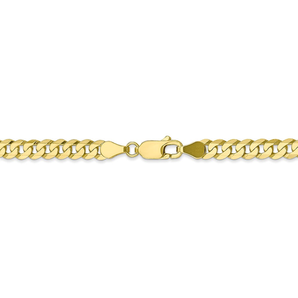 Alternate view of the 10k Yellow Gold 4.6mm Flat Beveled Curb Chain Anklet - 9 Inch by The Black Bow Jewelry Co.