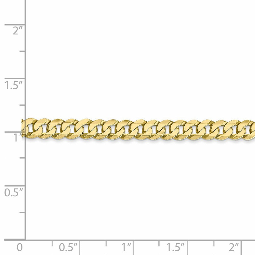 Alternate view of the 10k Yellow Gold 4.6mm Flat Beveled Curb Chain Anklet - 9 Inch by The Black Bow Jewelry Co.