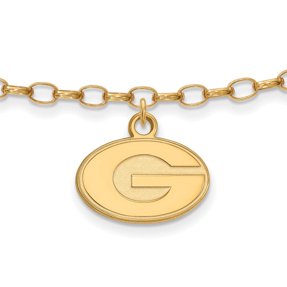 14k Gold Plated Sterling Silver Univ. of Georgia Anklet, 9 Inch, Item A8741 by The Black Bow Jewelry Co.