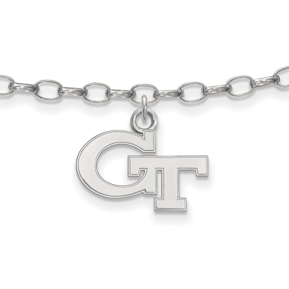 Sterling Silver Georgia institute of Technology Anklet, 9 Inch, Item A8758 by The Black Bow Jewelry Co.