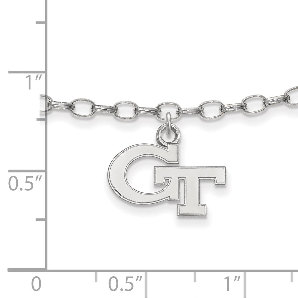 Alternate view of the Sterling Silver Georgia institute of Technology Anklet, 9 Inch by The Black Bow Jewelry Co.