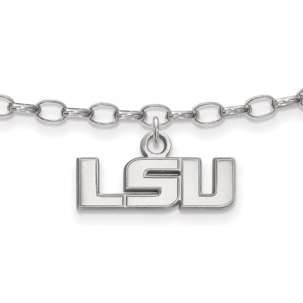 Sterling Silver Louisiana State University Anklet, 9 Inch, Item A8759 by The Black Bow Jewelry Co.