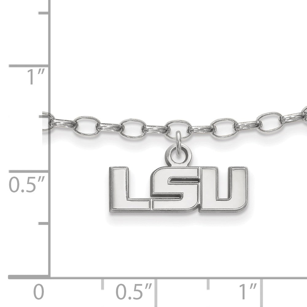 Alternate view of the Sterling Silver Louisiana State University Anklet, 9 Inch by The Black Bow Jewelry Co.