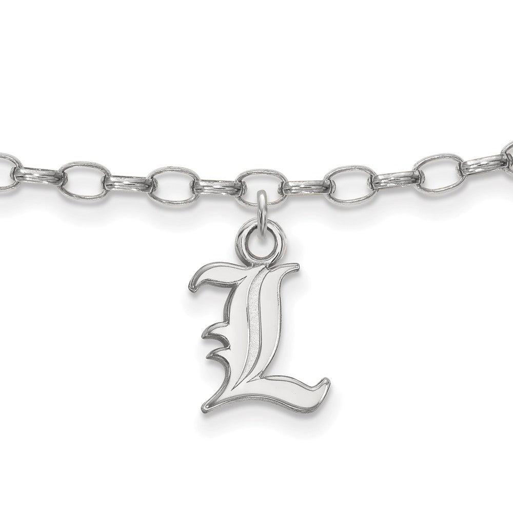 Sterling Silver University of Louisville L Dangle Anklet, 9 Inch, Item A8761 by The Black Bow Jewelry Co.
