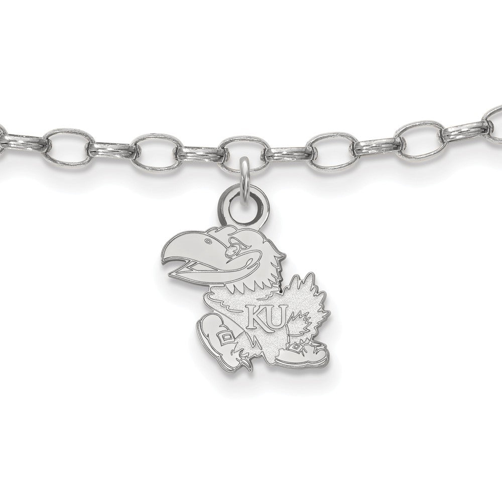 Sterling Silver University of Kansas Anklet, 9 Inch, Item A8768 by The Black Bow Jewelry Co.