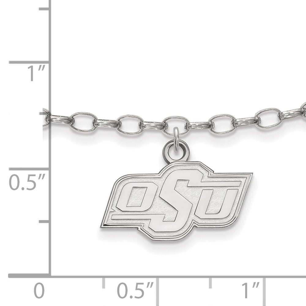 Alternate view of the Sterling Silver Oklahoma State University Anklet, 9 Inch by The Black Bow Jewelry Co.