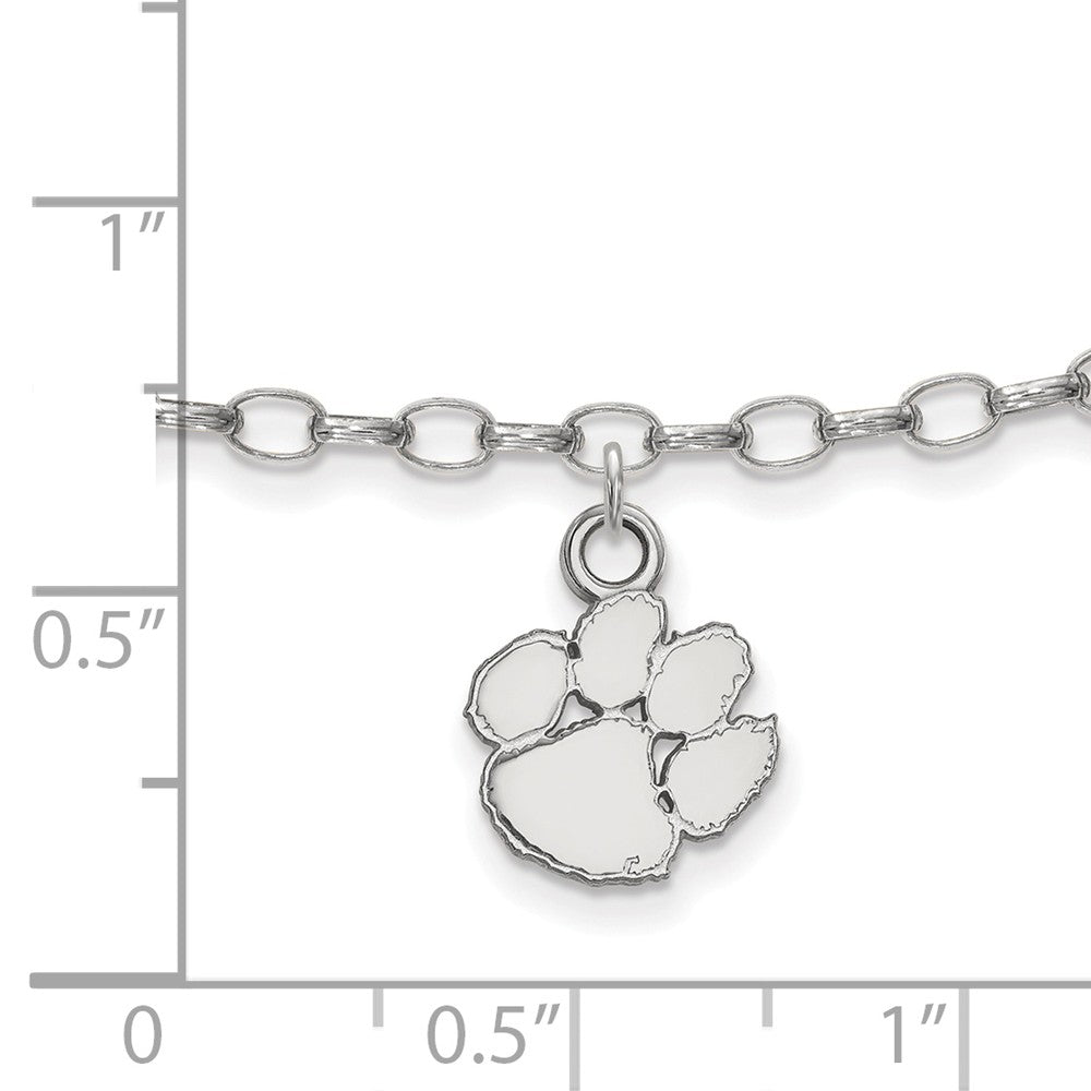 Alternate view of the Sterling Silver Clemson University Anklet, 9 Inch by The Black Bow Jewelry Co.