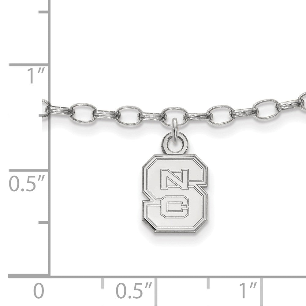 Alternate view of the Sterling Silver North Carolina State University Anklet, 9 Inch by The Black Bow Jewelry Co.