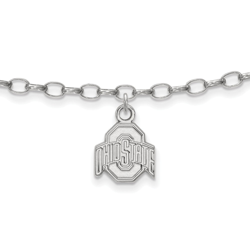 Sterling Silver Ohio State University Anklet, 9 Inch, Item A8779 by The Black Bow Jewelry Co.