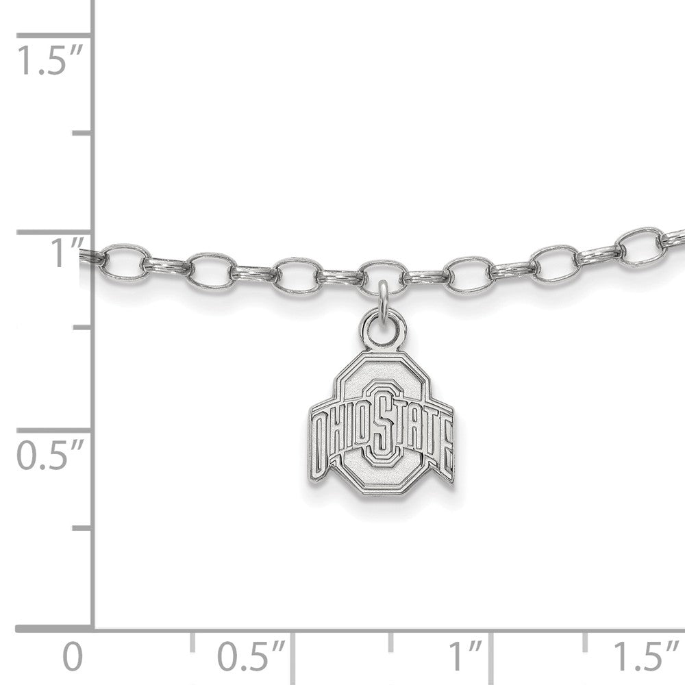Alternate view of the Sterling Silver Ohio State University Anklet, 9 Inch by The Black Bow Jewelry Co.