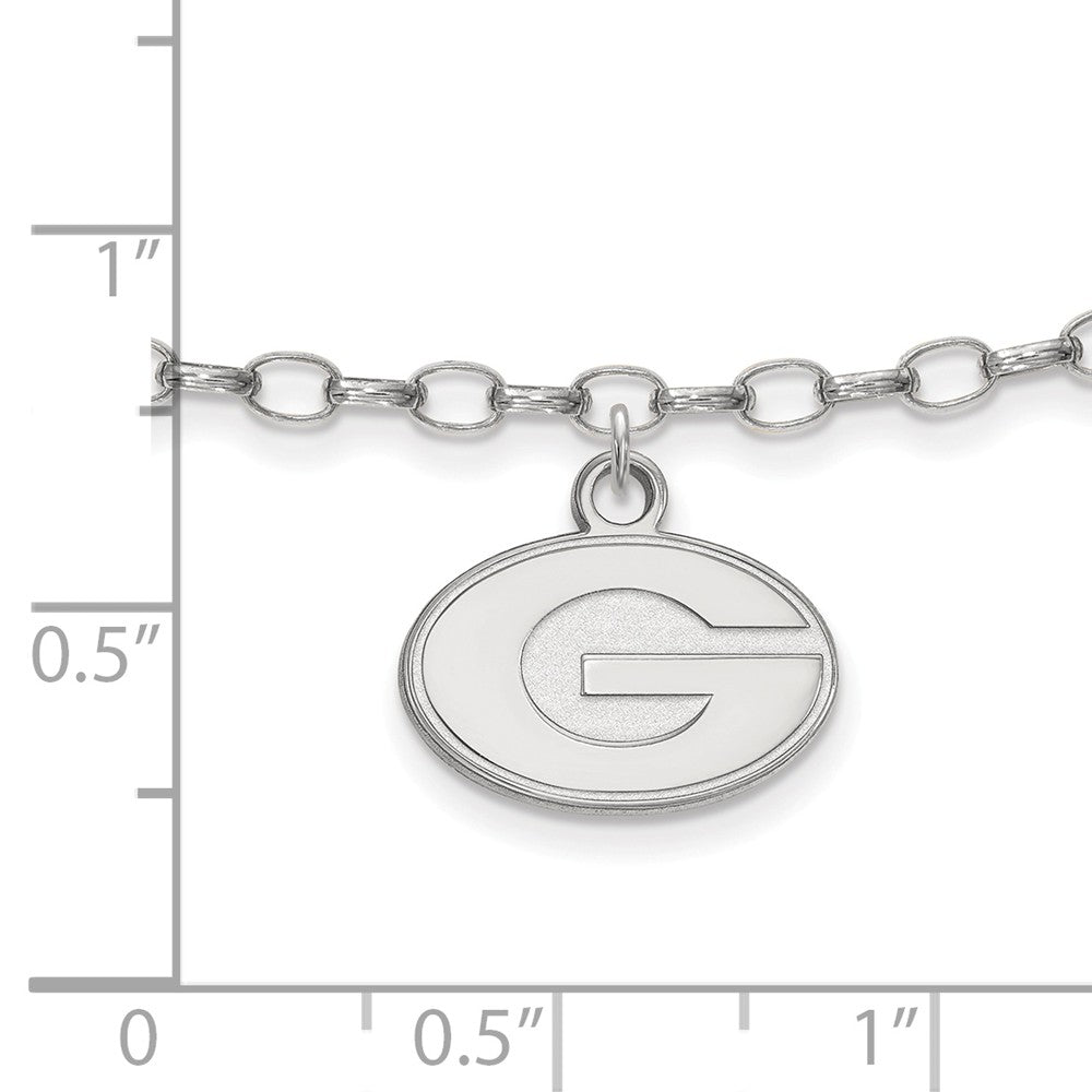 Alternate view of the Sterling Silver University of Georgia Anklet, 9 Inch by The Black Bow Jewelry Co.