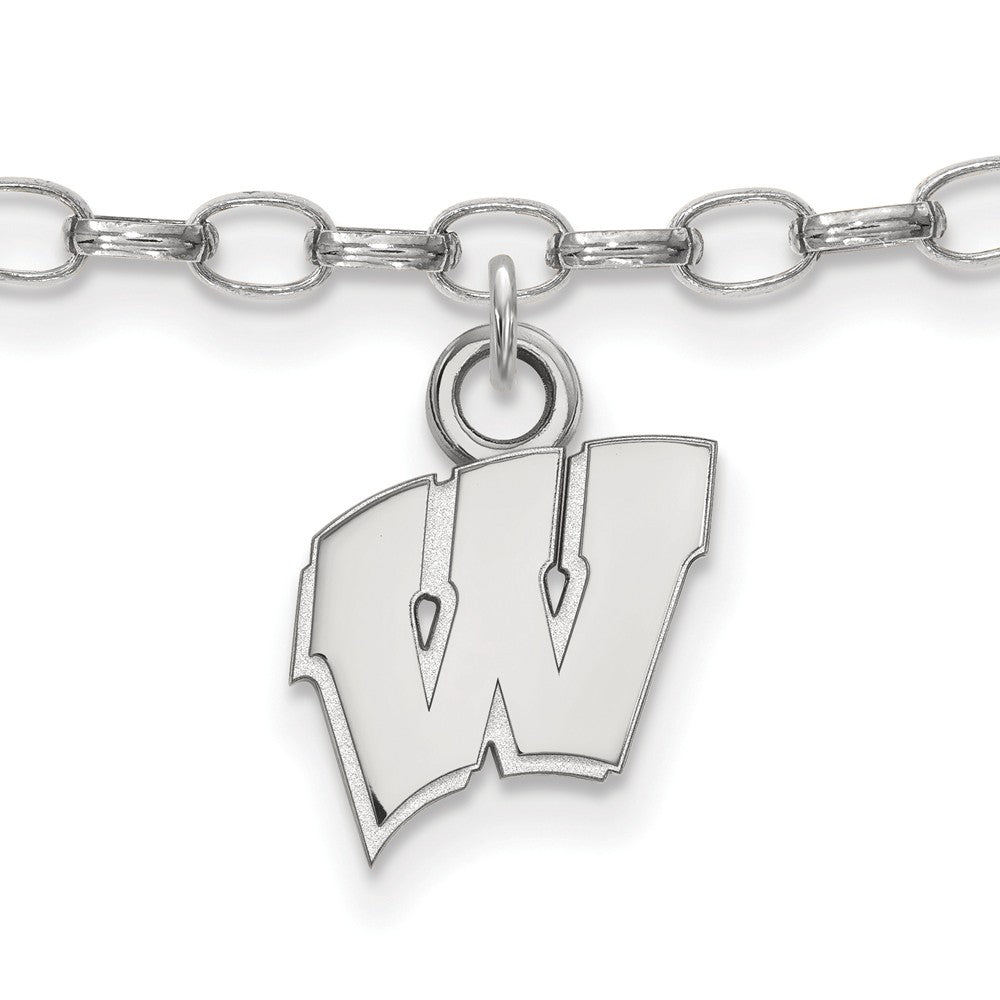 Sterling Silver University of Wisconsin Anklet, 9 Inch, Item A8792 by The Black Bow Jewelry Co.