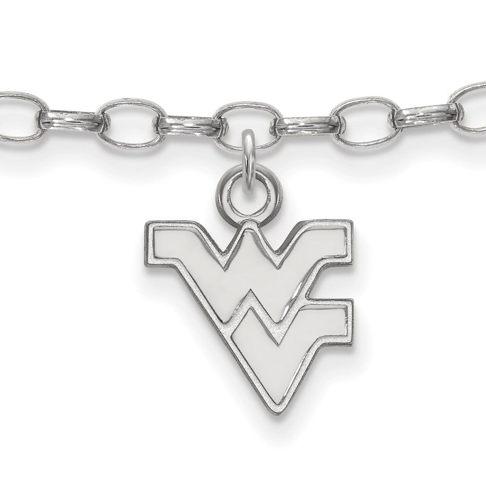 Sterling Silver West Virginia University Anklet, 9 Inch, Item A8793 by The Black Bow Jewelry Co.