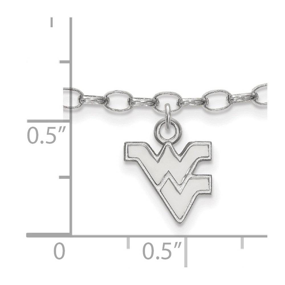 Alternate view of the Sterling Silver West Virginia University Anklet, 9 Inch by The Black Bow Jewelry Co.