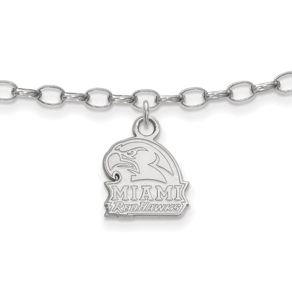 Sterling Silver Miami University Anklet, 9 Inch, Item A8794 by The Black Bow Jewelry Co.