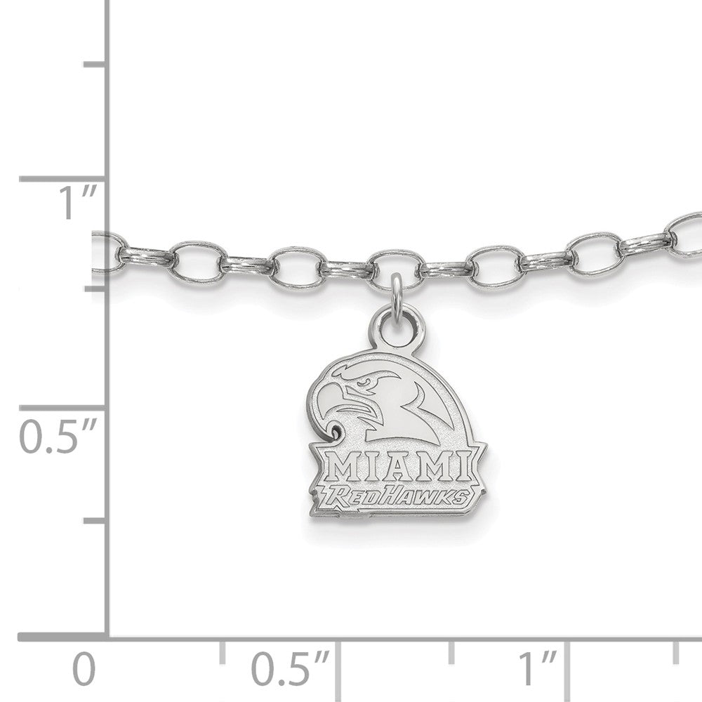 Alternate view of the Sterling Silver Miami University Anklet, 9 Inch by The Black Bow Jewelry Co.