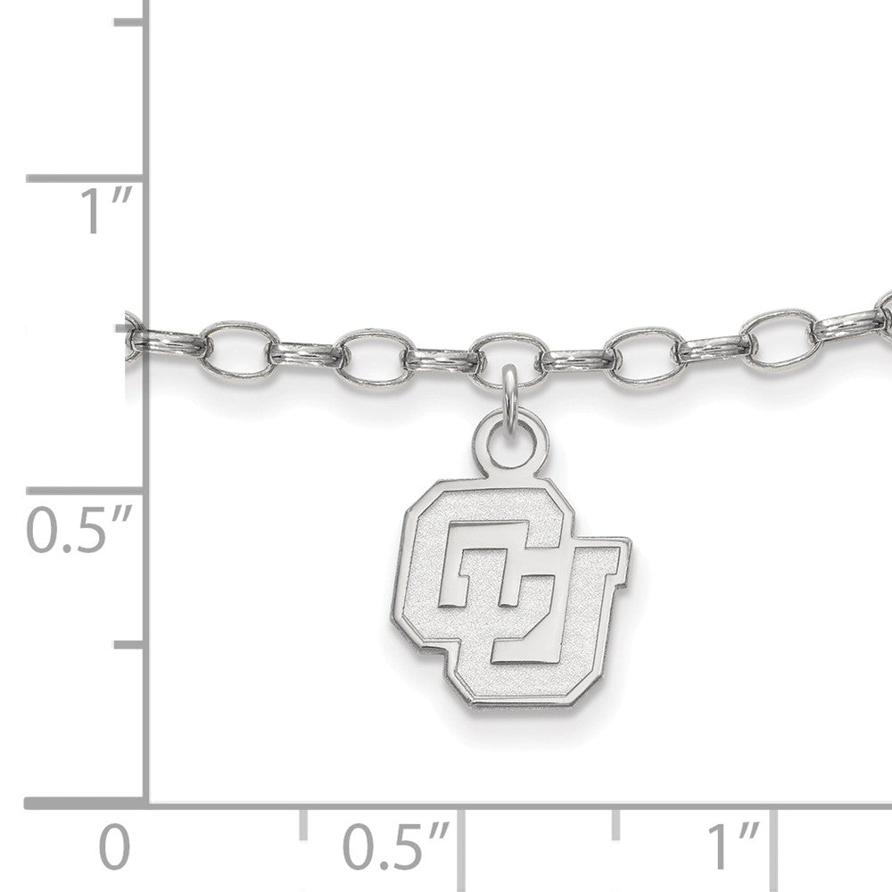 Alternate view of the Sterling Silver University of Colorado Anklet, 9 Inch by The Black Bow Jewelry Co.