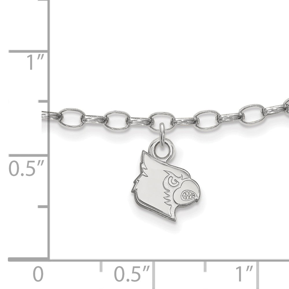 Alternate view of the Sterling Silver University of Louisville Anklet, 9 Inch by The Black Bow Jewelry Co.