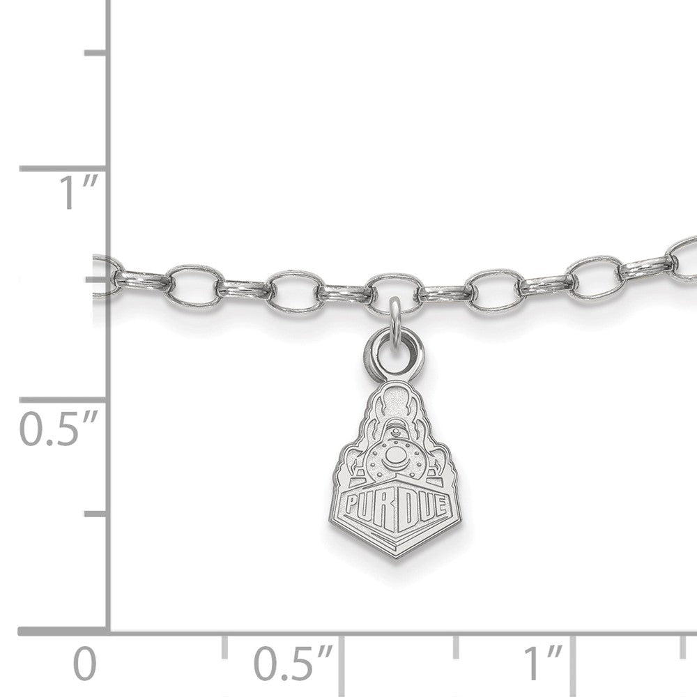 Alternate view of the Sterling Silver Purdue Anklet, 9 Inch by The Black Bow Jewelry Co.