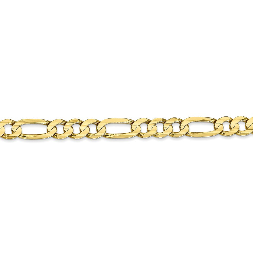 Alternate view of the 10k Yellow Gold 5.25mm Light Concave Figaro Chain Anklet, 9 Inch by The Black Bow Jewelry Co.