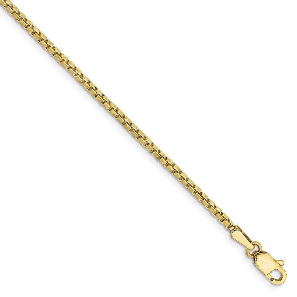 10k Yellow Gold 1.5mm Box Chain Anklet, 9 Inch, Item A8845 by The Black Bow Jewelry Co.