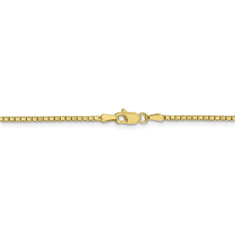 Alternate view of the 10k Yellow Gold 1.5mm Box Chain Anklet, 9 Inch by The Black Bow Jewelry Co.
